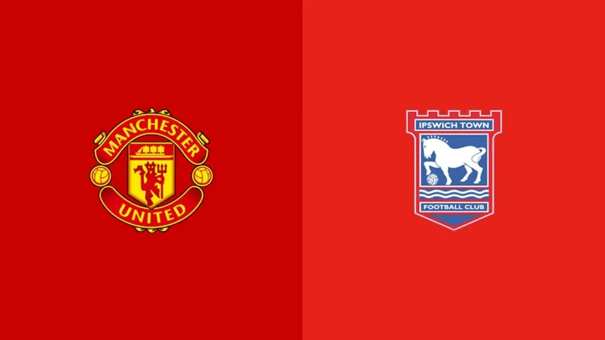 Manchester United and Ipswich Town club logos Manchester United and Ipswich Town club logos