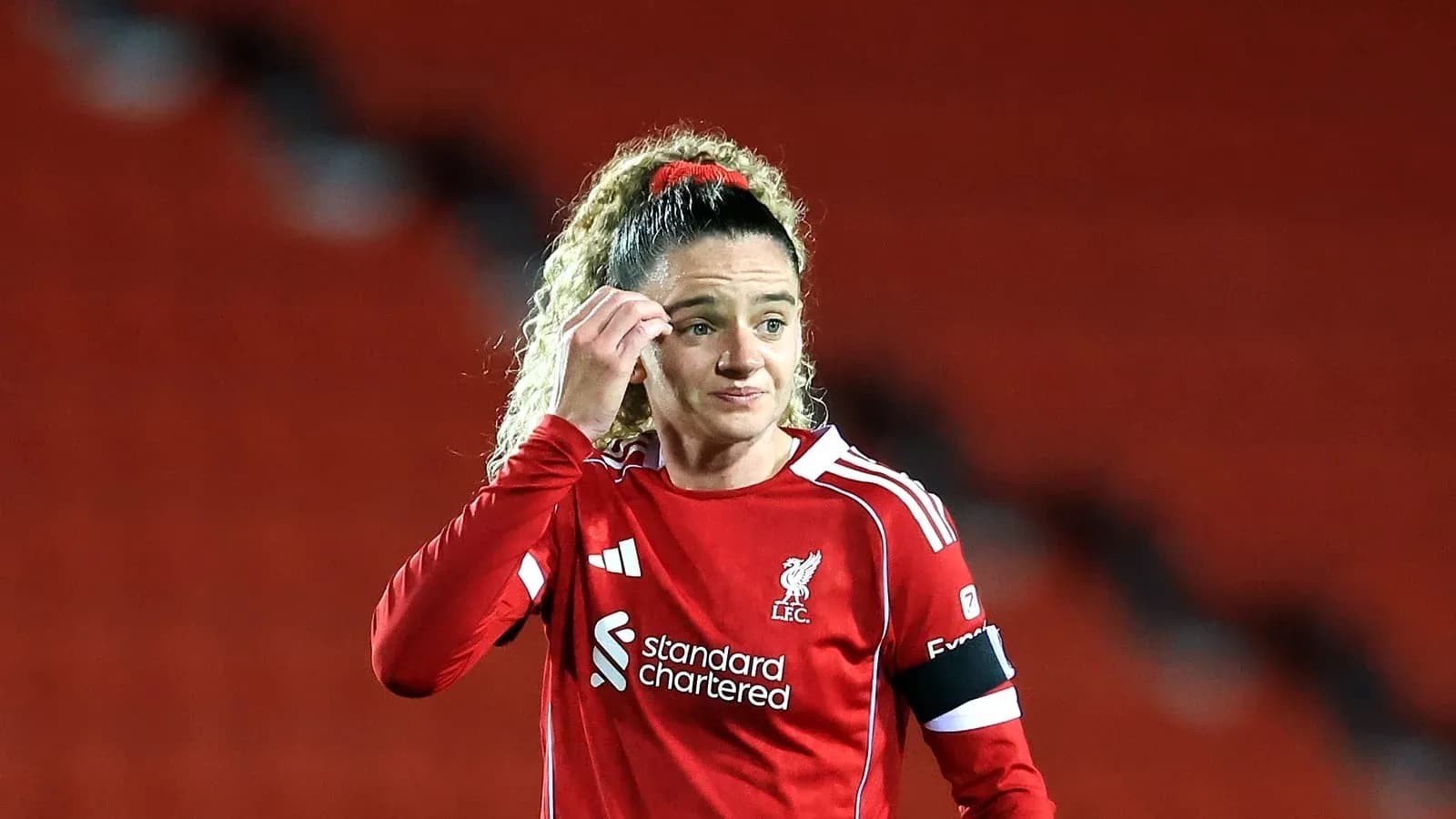 Player in red Liverpool kit during match Player in red Liverpool kit during match