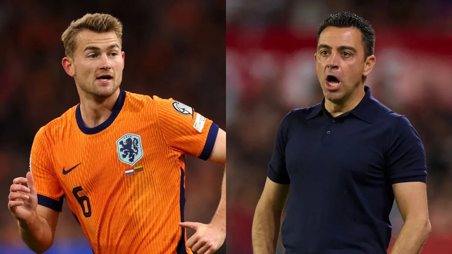 Football player in orange kit and coach on sideline Football player in orange kit and coach on sideline
