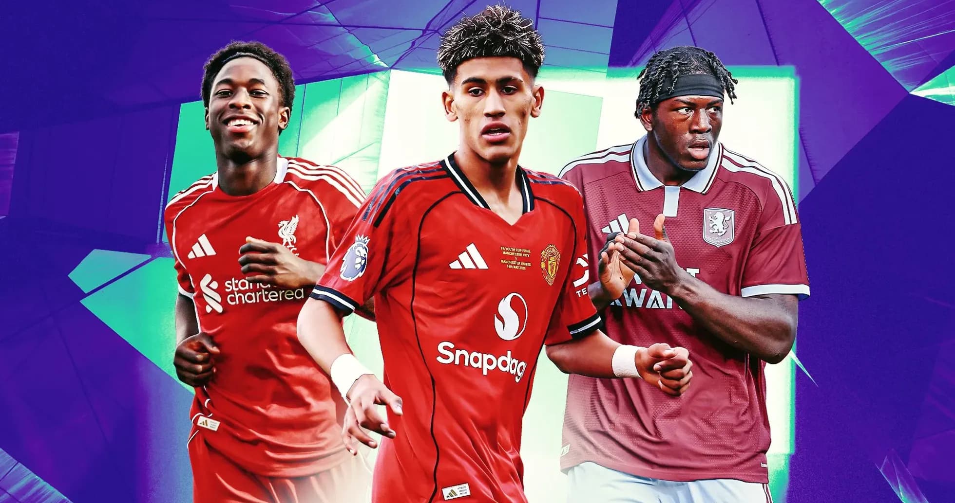 Three football players from Liverpool, Manchester United, and Aston Villa Three football players from Liverpool, Manchester United, and Aston Villa