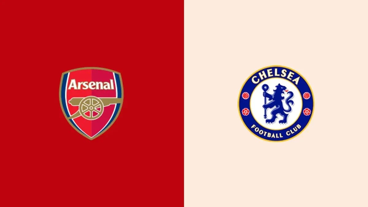 Logos of Arsenal and Chelsea football clubs Logos of Arsenal and Chelsea football clubs