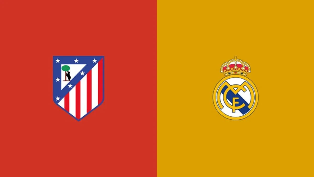 Logos of Atlético Madrid and Real Madrid Logos of Atlético Madrid and Real Madrid