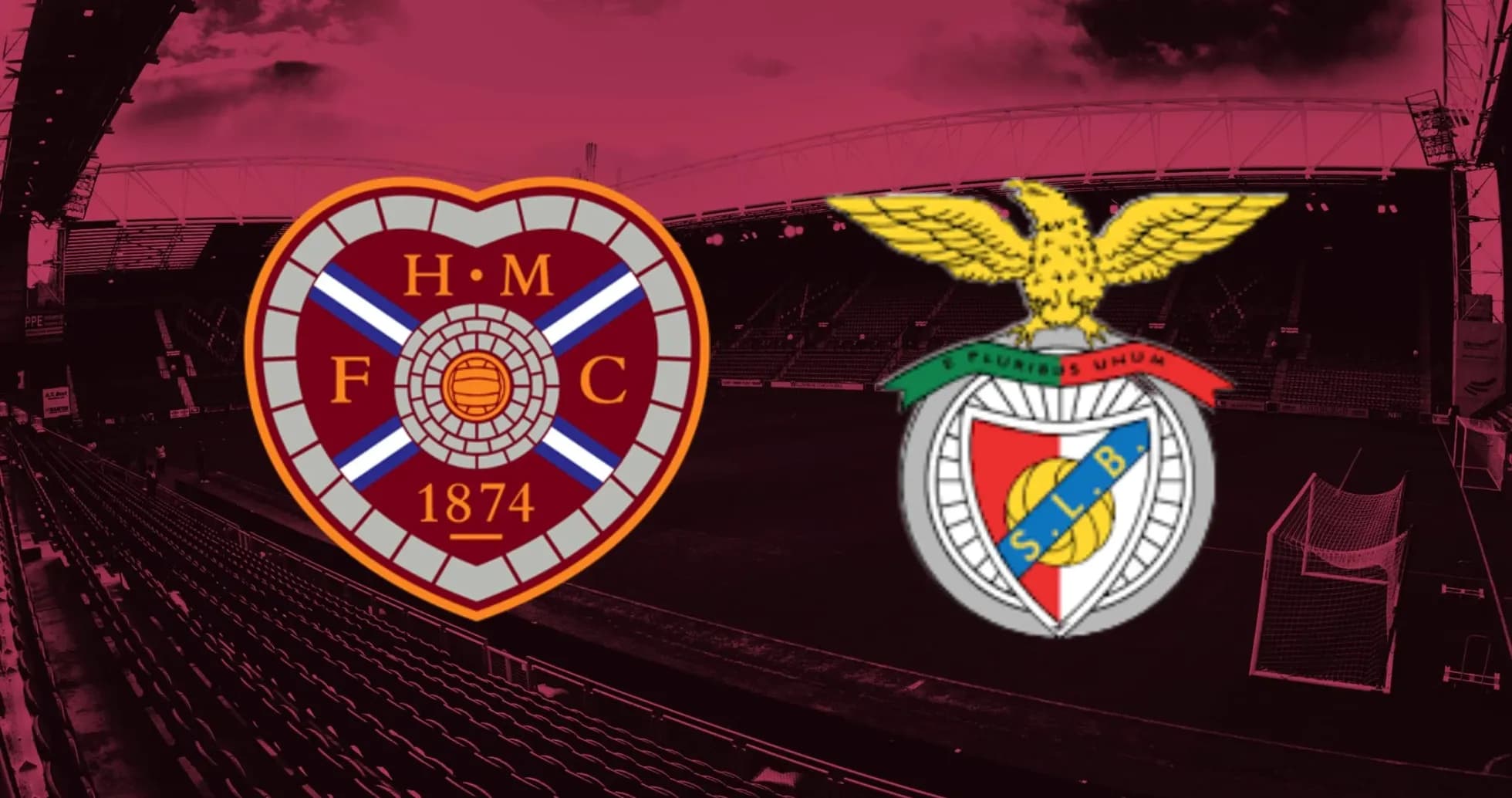 Hearts and Benfica logos for Europa League match Hearts and Benfica logos for Europa League match