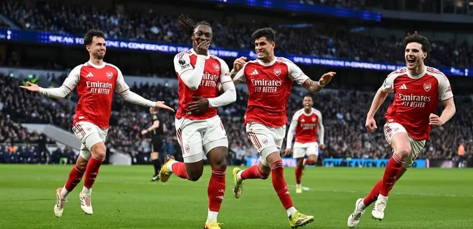Arsenal players celebrating a goal during match Arsenal players celebrating a goal during match