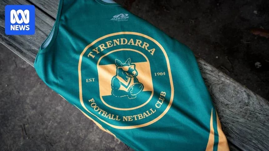 Tyrendarra Football Netball Club jersey on wooden bench Tyrendarra Football Netball Club jersey on wooden bench