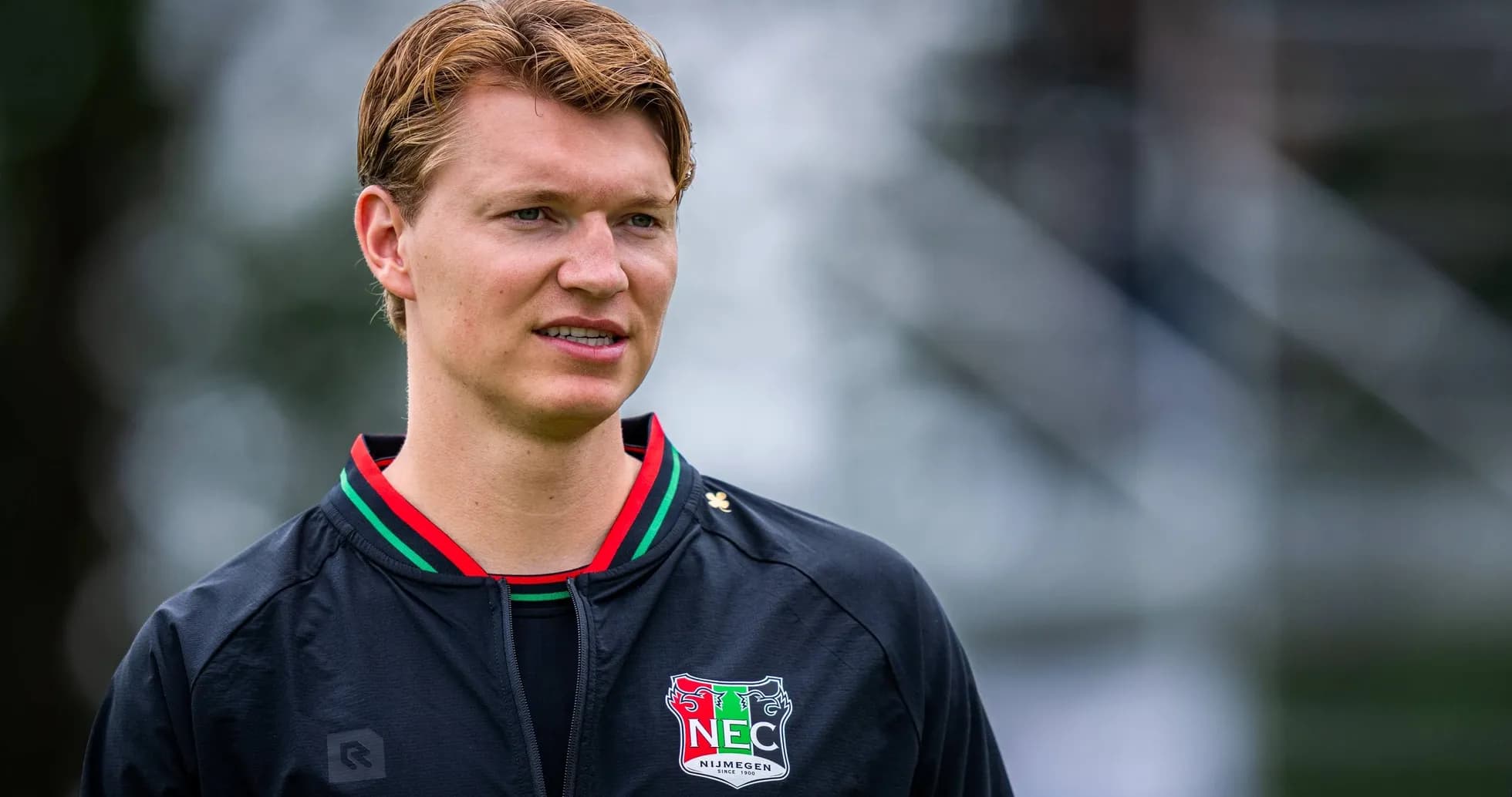 Player in NEC Nijmegen training gear outdoors Player in NEC Nijmegen training gear outdoors