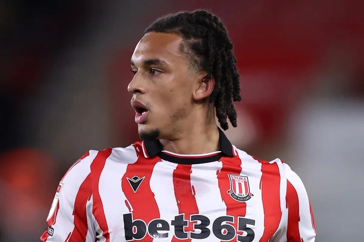 Stoke City player on the field during match Stoke City player on the field during match