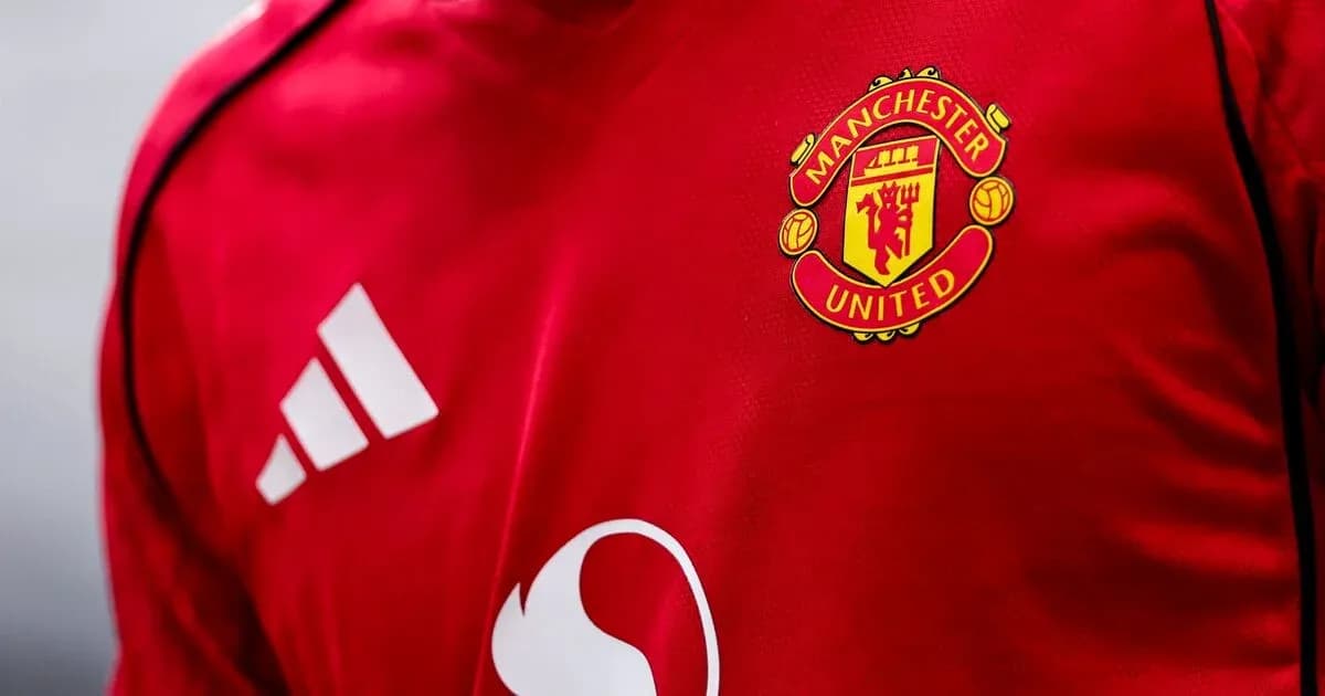 Close-up of Manchester United jersey logo Close-up of Manchester United jersey logo