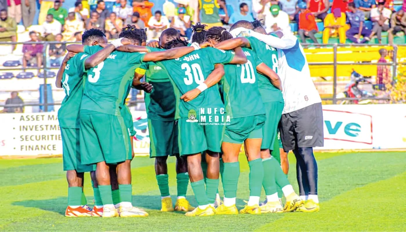 Nasarawa United players huddling before the match Nasarawa United players huddling before the match