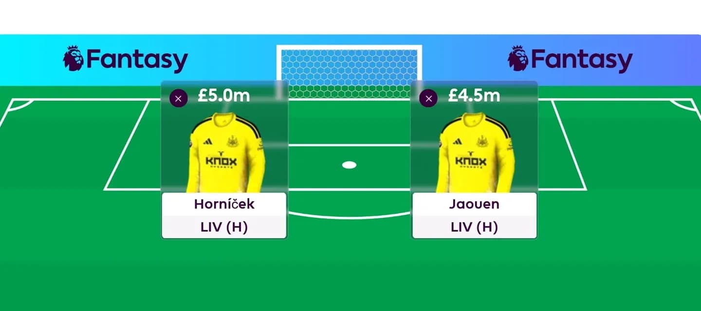 Two fantasy football players with prices and teams Two fantasy football players with prices and teams