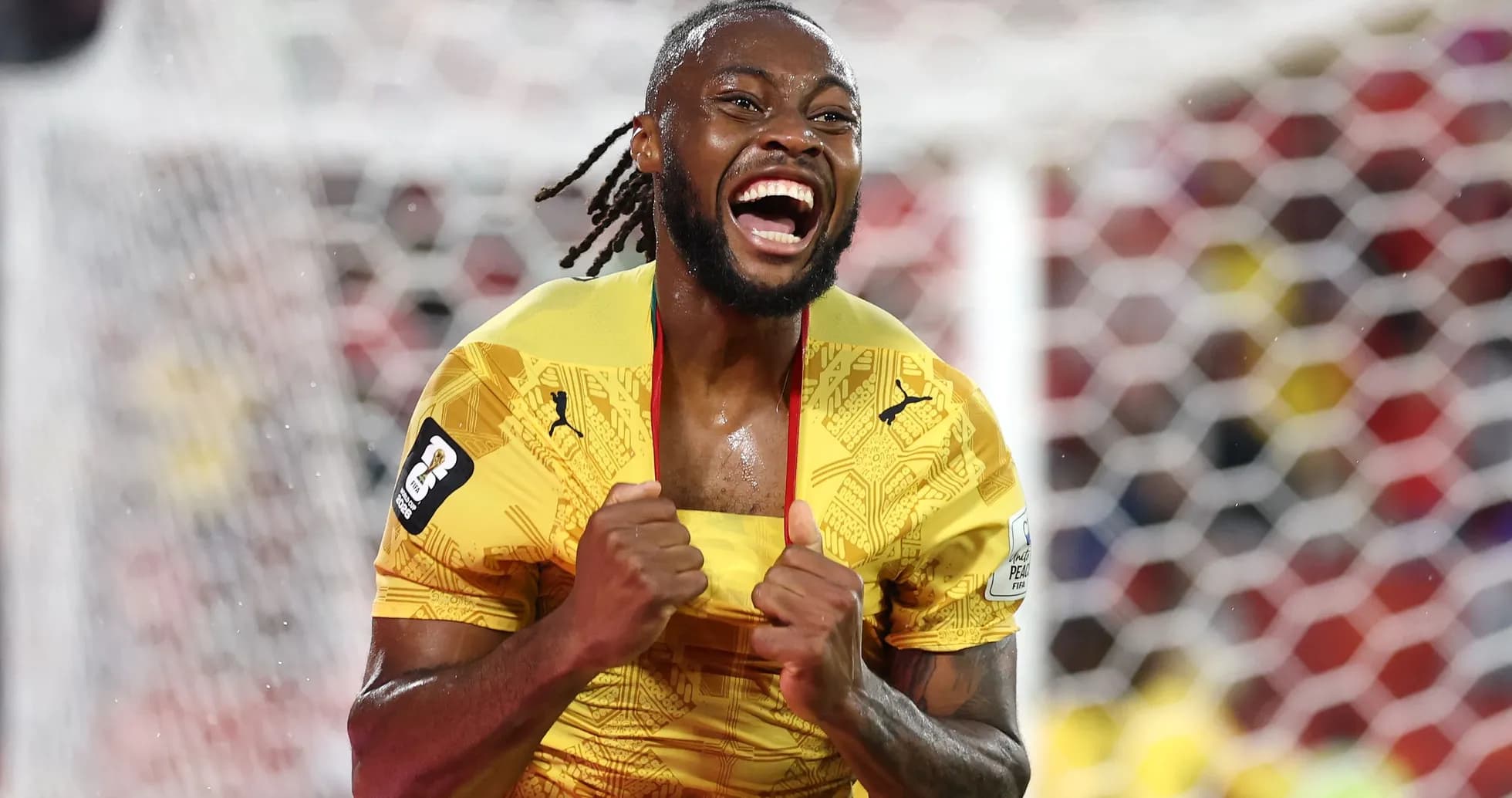Player celebrating a goal during a match Player celebrating a goal during a match
