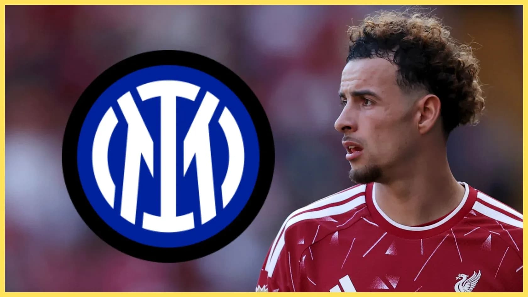 Player in Liverpool kit with Inter Milan logo Player in Liverpool kit with Inter Milan logo