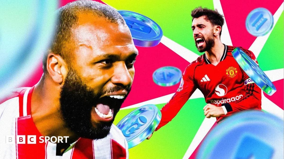 Players celebrating in colorful graphic design background Players celebrating in colorful graphic design background