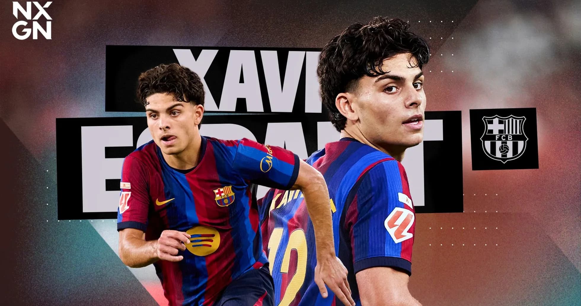 Xavi Simons in Barcelona kit during match action Xavi Simons in Barcelona kit during match action