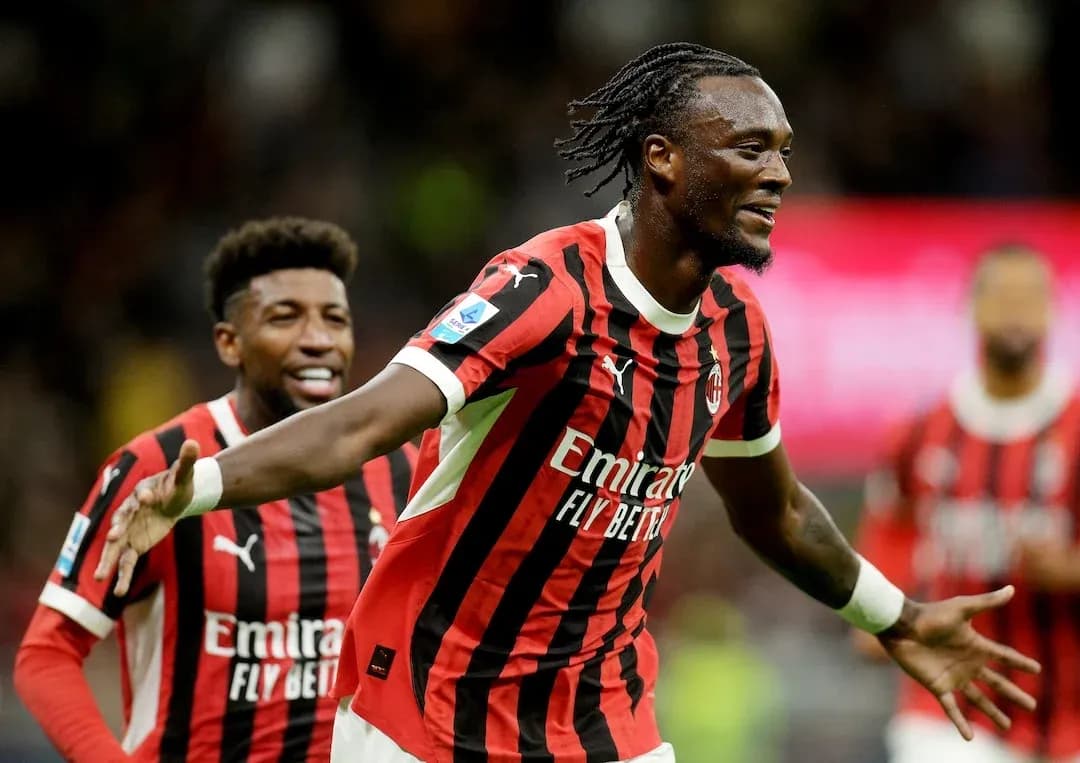 AC Milan player celebrating goal during match AC Milan player celebrating goal during match