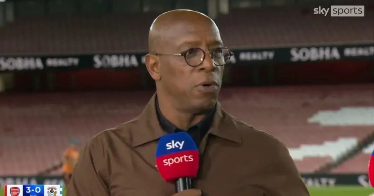 Sports commentator speaking at stadium broadcast set Sports commentator speaking at stadium broadcast set