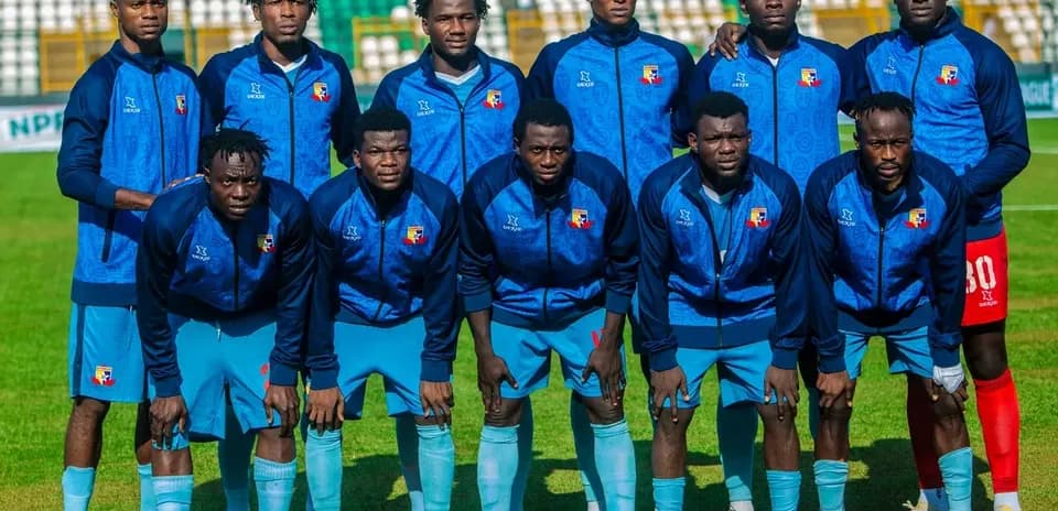 Shooting Stars team lineup before NPFL match Shooting Stars team lineup before NPFL match