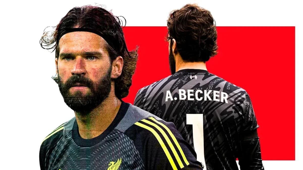 Alisson Becker in Liverpool kit, facing camera Alisson Becker in Liverpool kit, facing camera