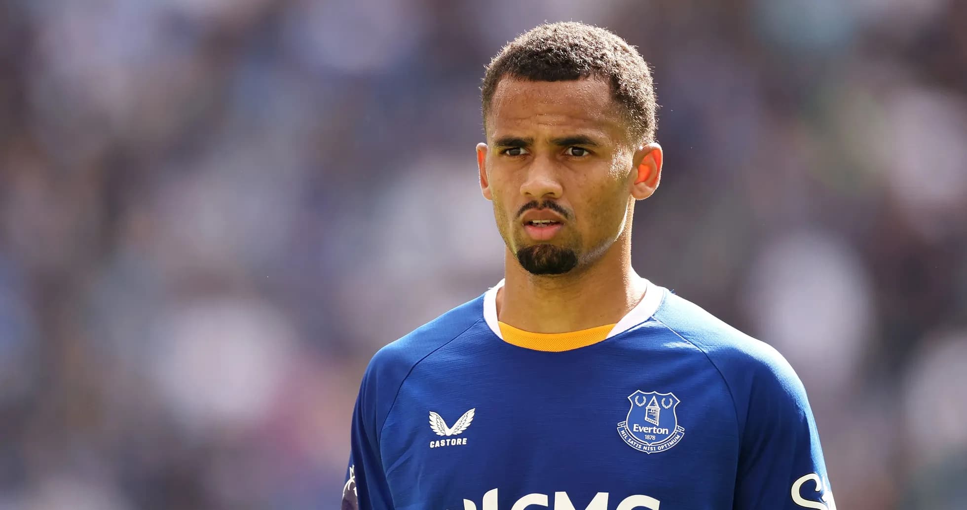 Player in Everton jersey during match warm-up Player in Everton jersey during match warm-up