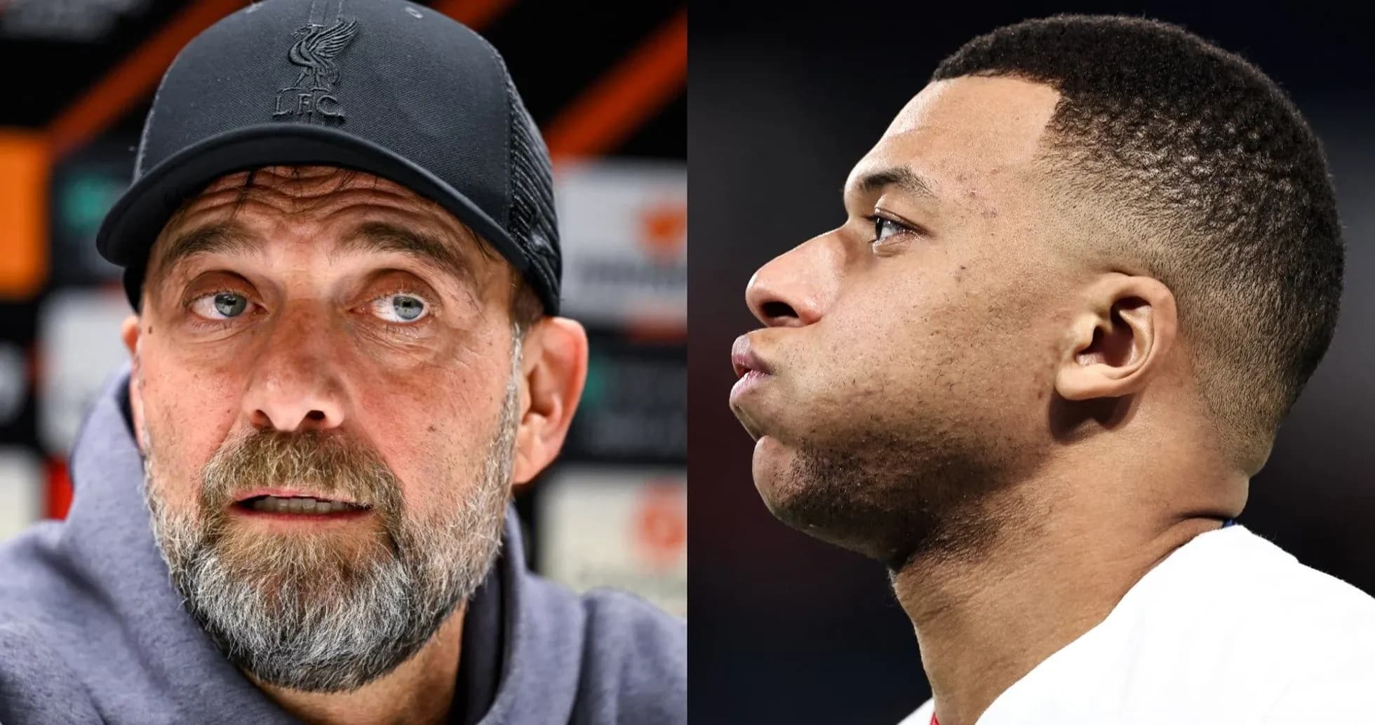 Jurgen Klopp and Kylian Mbappe in separate images Jurgen Klopp and Kylian Mbappe in separate images