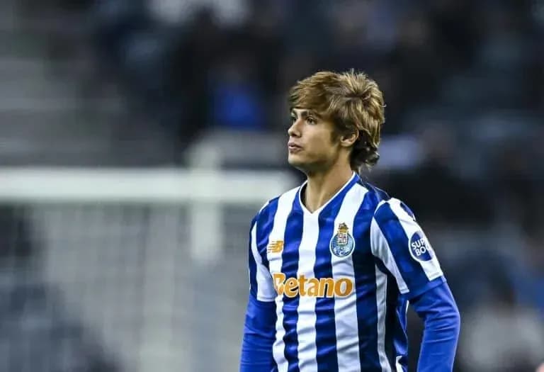 Player in Porto jersey during match on field Player in Porto jersey during match on field