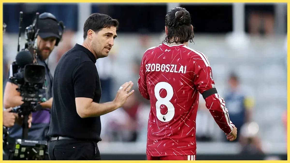 Coach speaking to player Szoboszlai during match Coach speaking to player Szoboszlai during match
