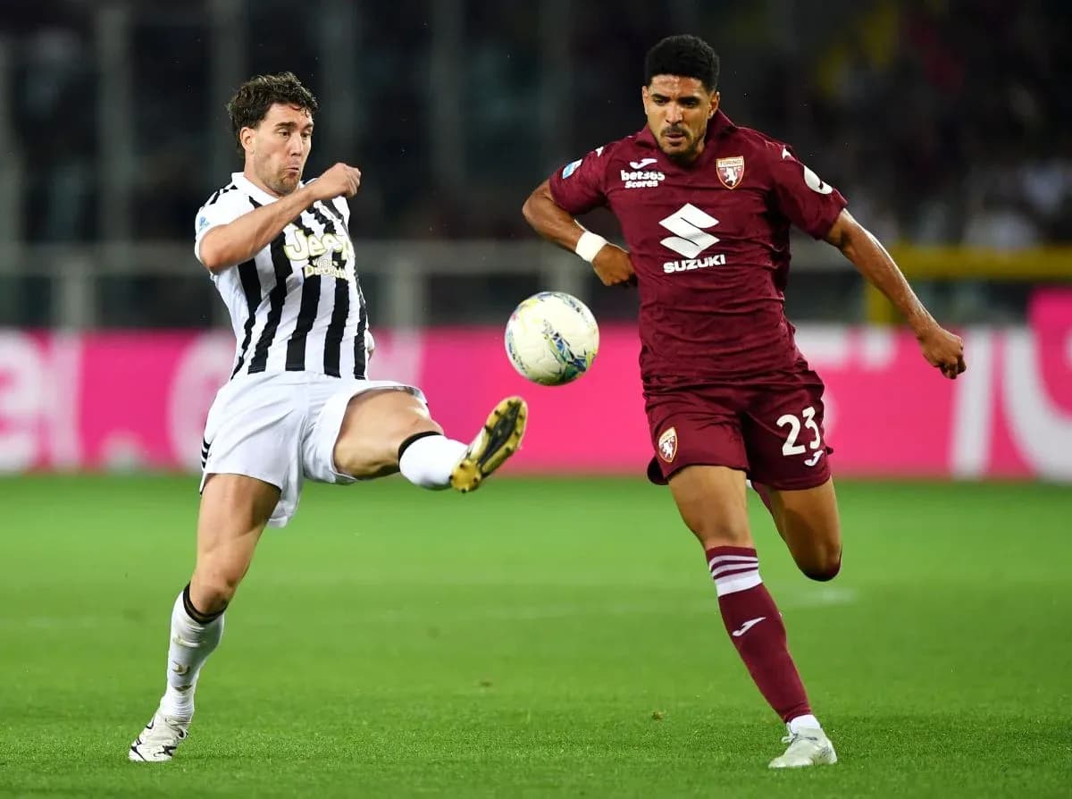 Player kicking ball during Torino vs Juventus match Player kicking ball during Torino vs Juventus match