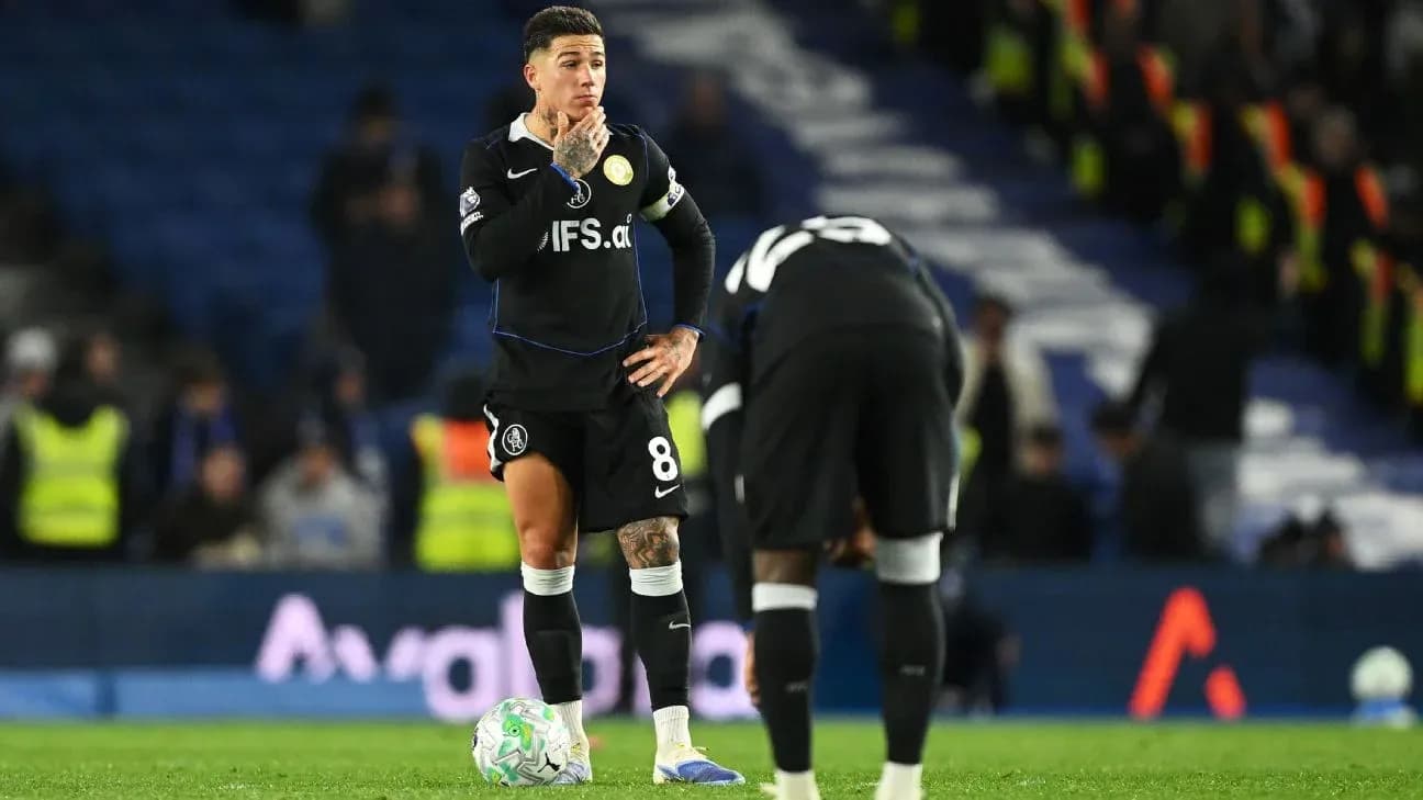 Chelsea player during Premier League match against Brighton Chelsea player during Premier League match against Brighton