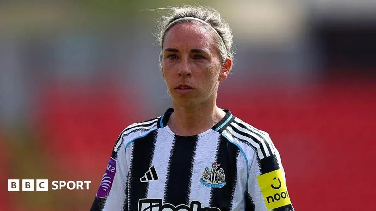 Female player in Newcastle United jersey on the field Female player in Newcastle United jersey on the field