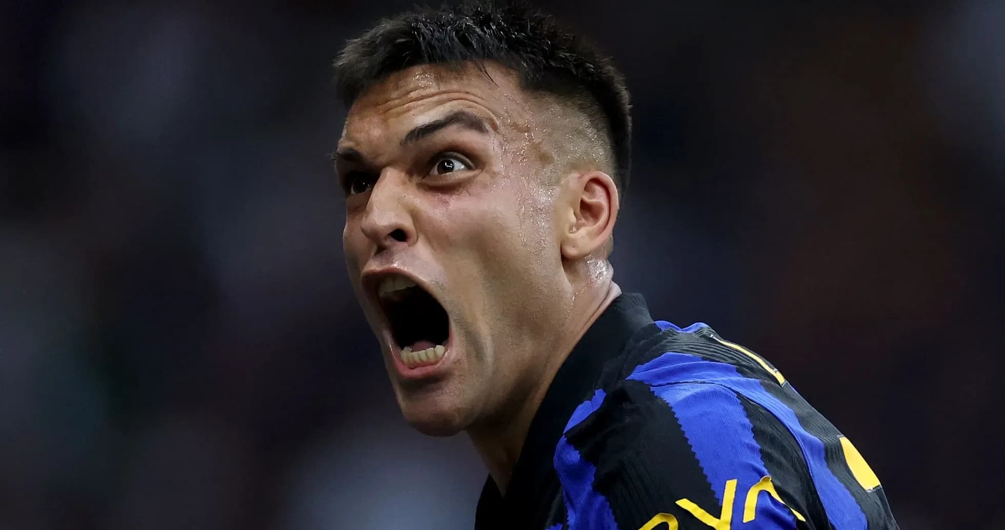 Player celebrating passionately after scoring a goal Player celebrating passionately after scoring a goal