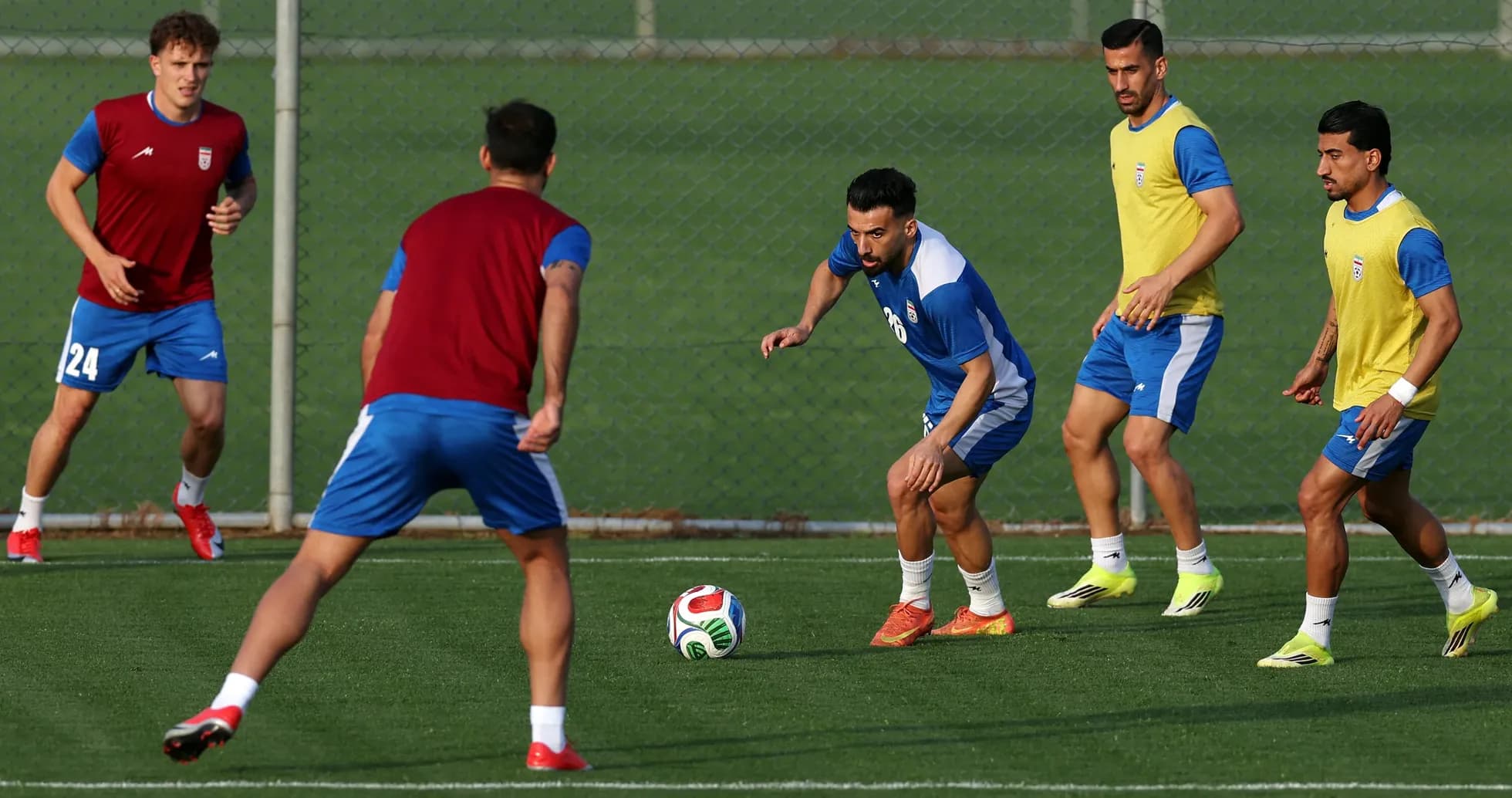 Iranian players training before World Cup match Iranian players training before World Cup match