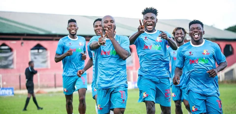 Kano Pillars players celebrating a goal Kano Pillars players celebrating a goal