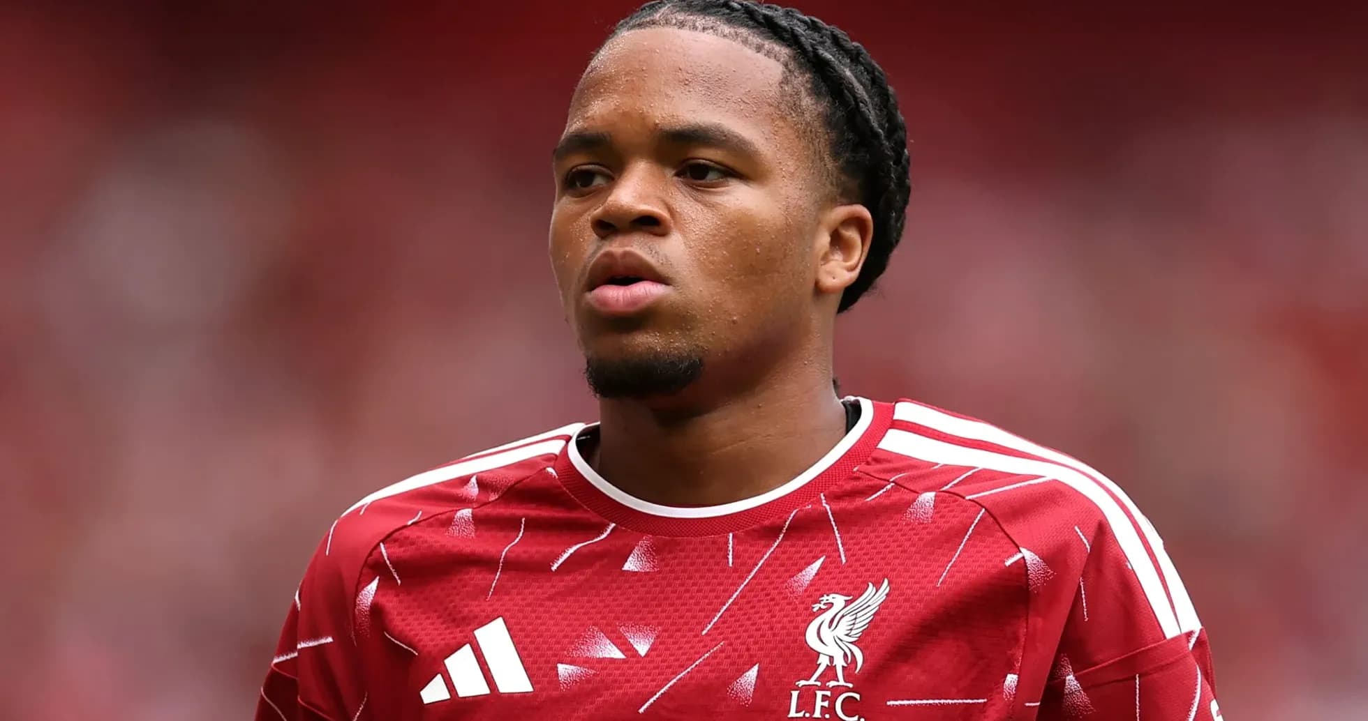 Player in Liverpool kit during match warm-up Player in Liverpool kit during match warm-up