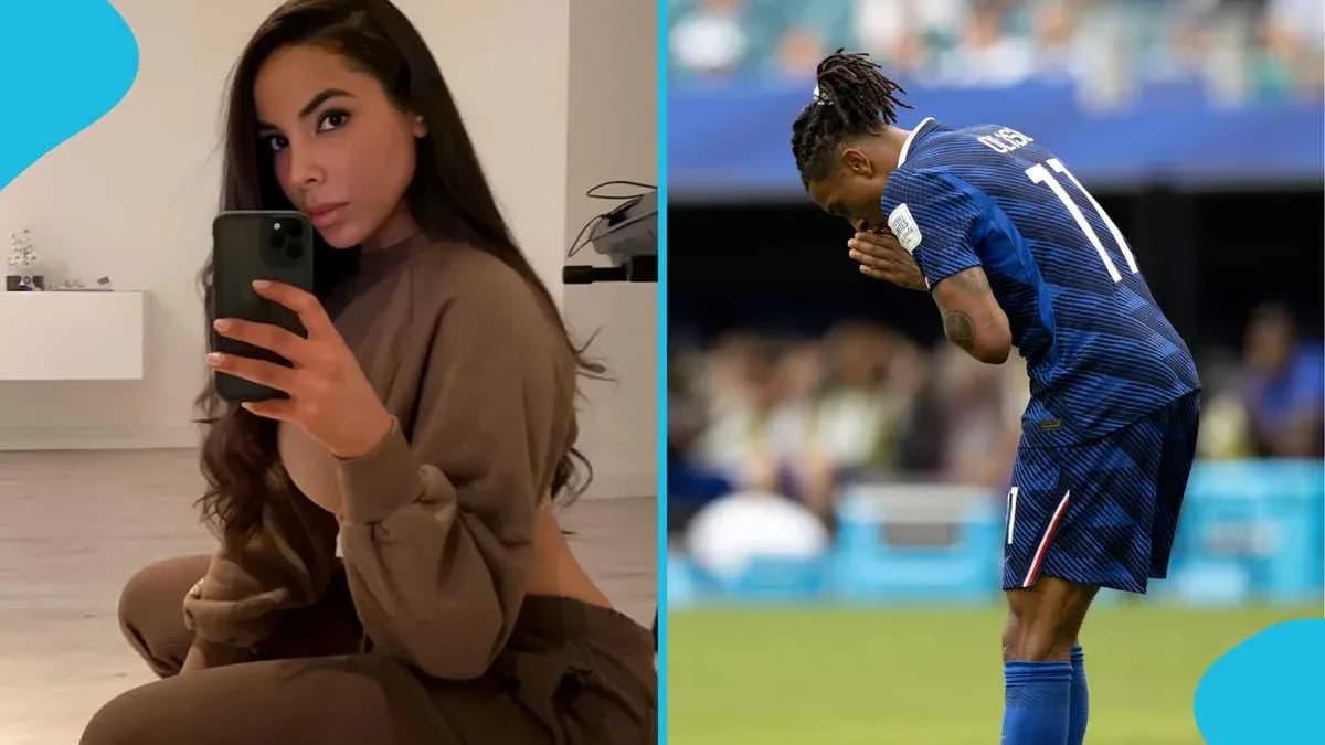 Person taking selfie and football player on field Person taking selfie and football player on field