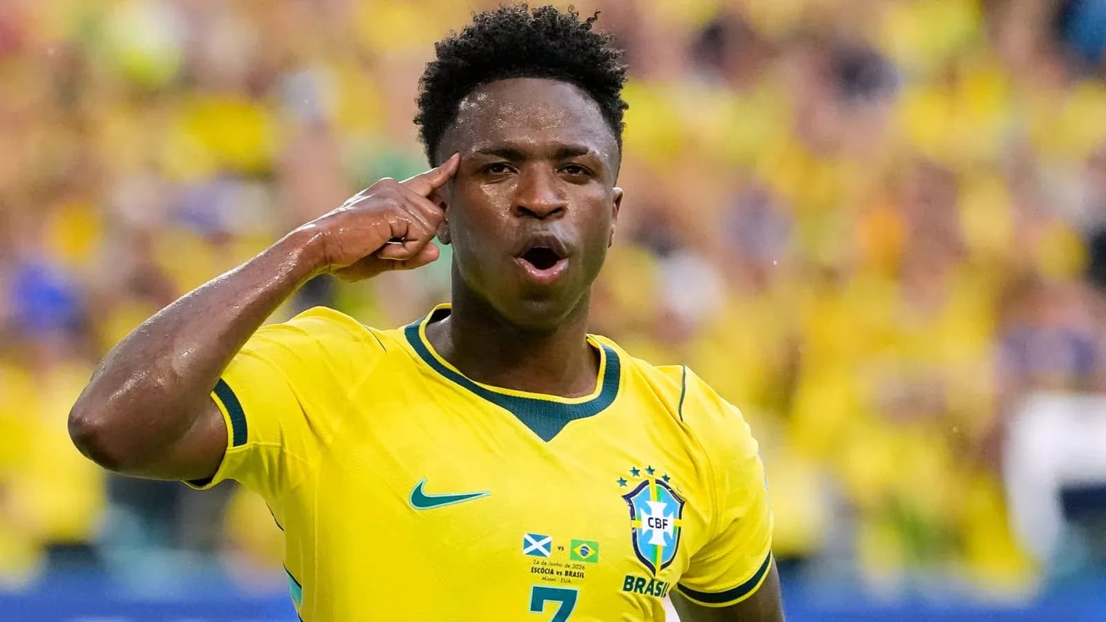 Player celebrating with gesture during match Player celebrating with gesture during match