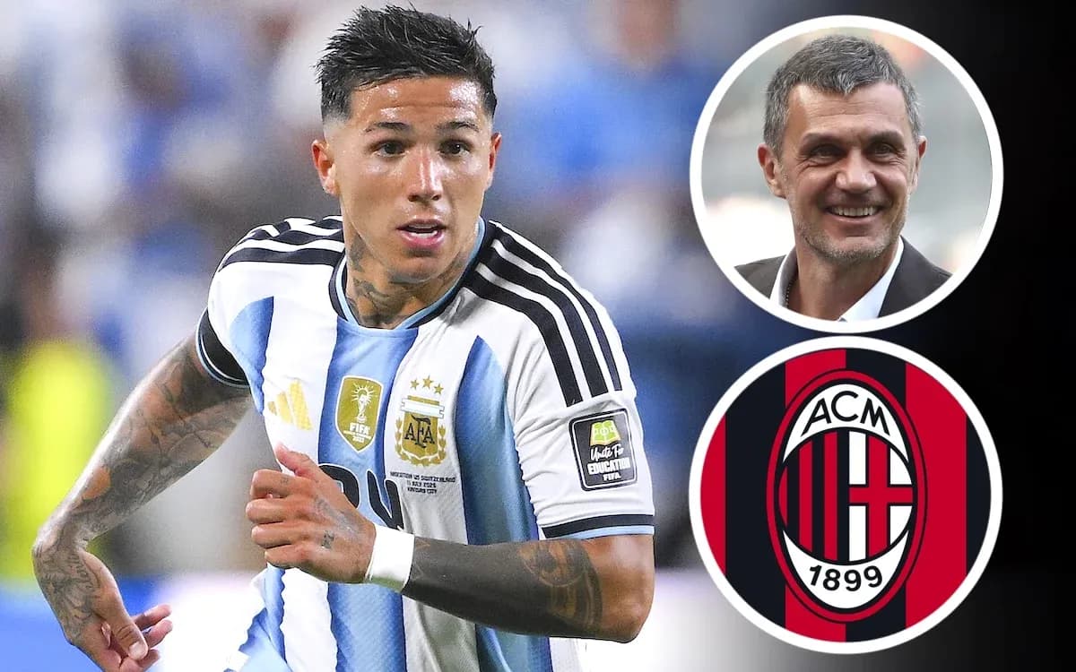 Player running in Argentina kit with AC Milan logo Player running in Argentina kit with AC Milan logo