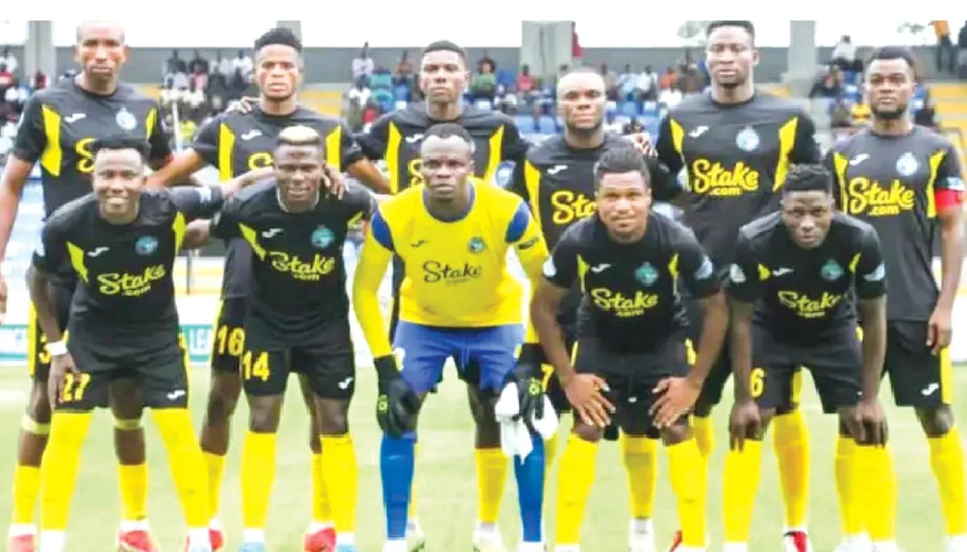 Enyimba team lineup before NPFL match Enyimba team lineup before NPFL match