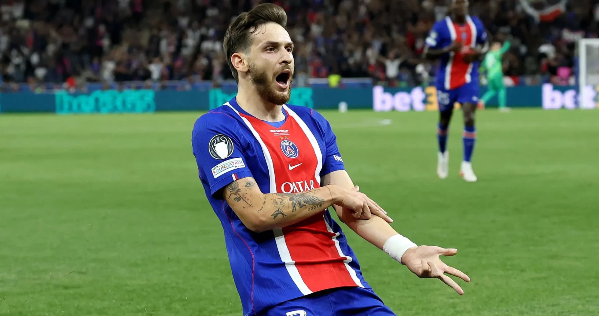 Player celebrating a goal on the field Player celebrating a goal on the field