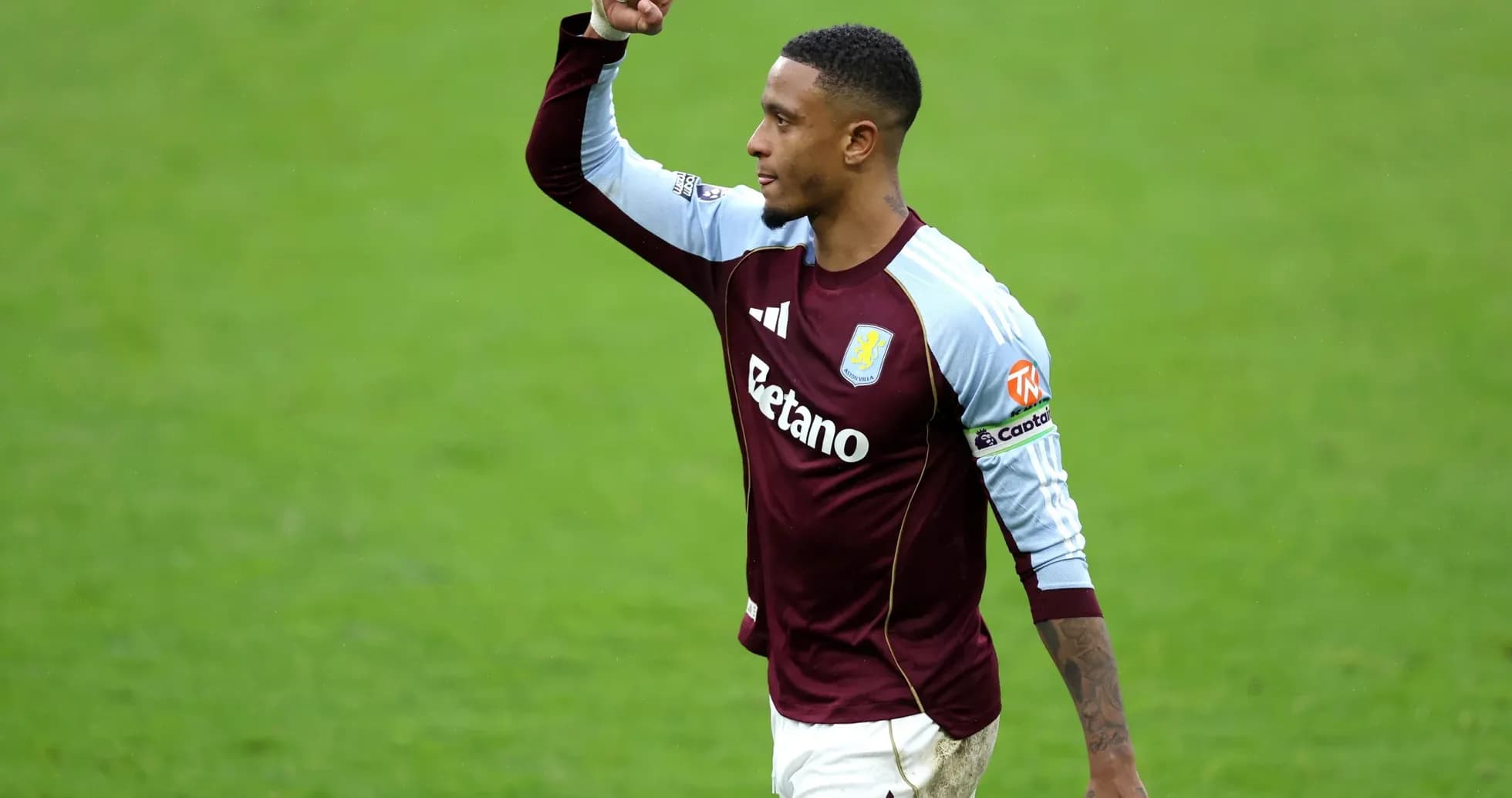Aston Villa player celebrating during match Aston Villa player celebrating during match