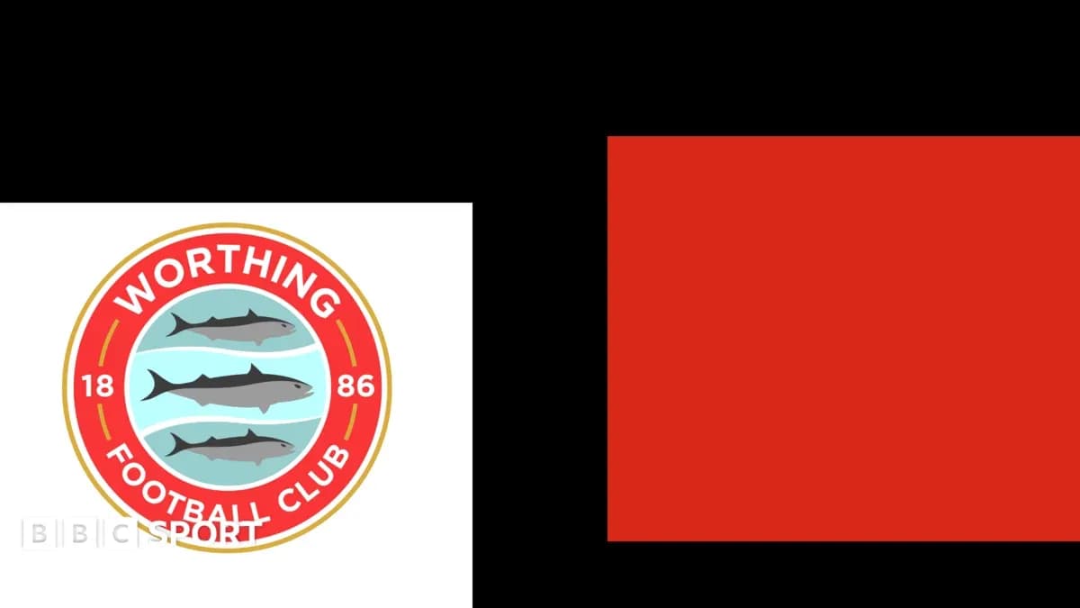 Worthing Football Club logo with BBC Sport branding Worthing Football Club logo with BBC Sport branding