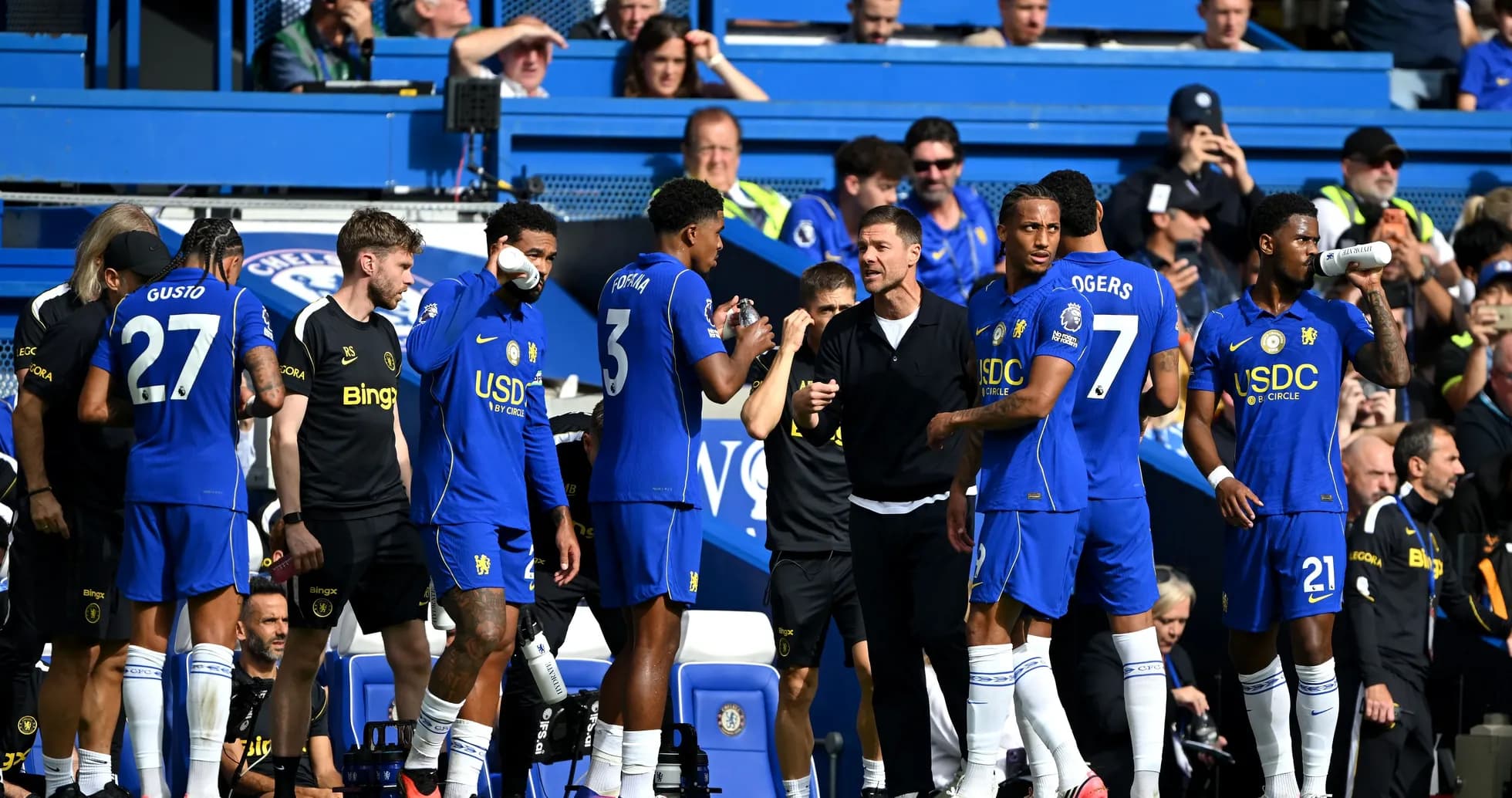 Chelsea players on the bench during a match Chelsea players on the bench during a match