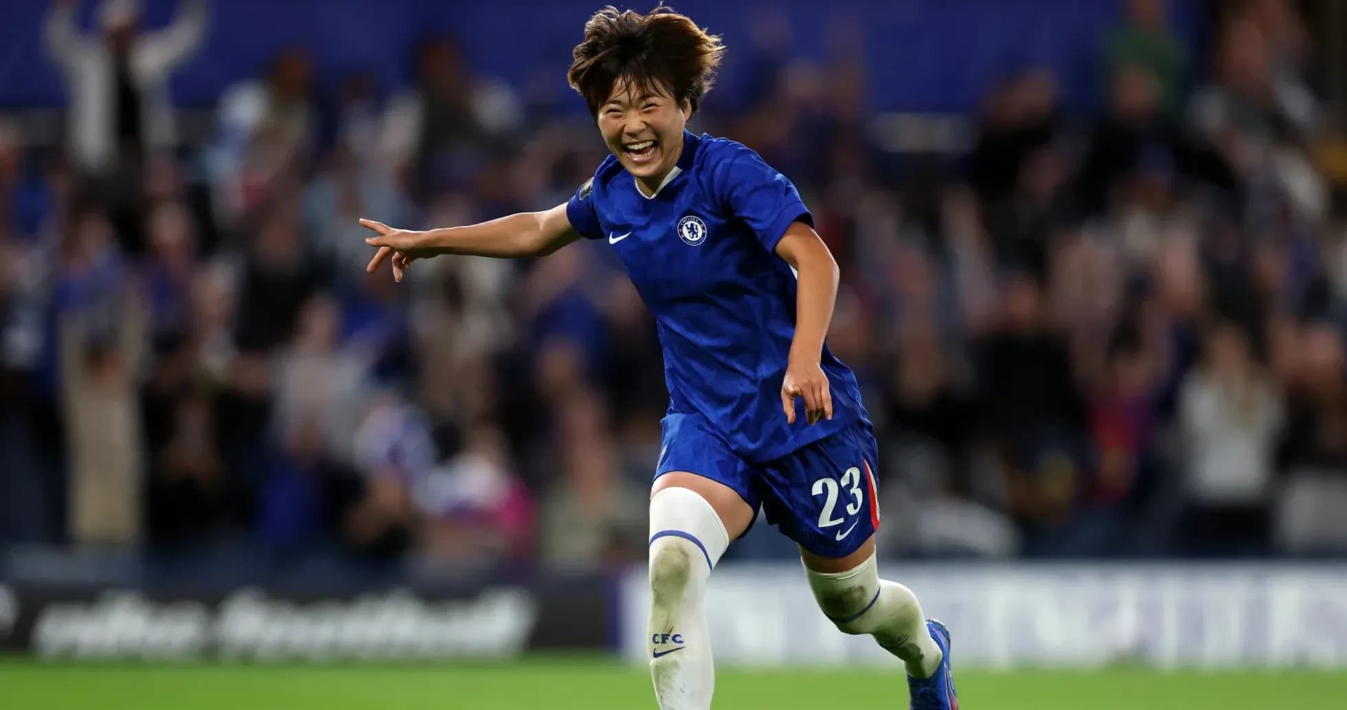 Chelsea player celebrating a goal during match Chelsea player celebrating a goal during match