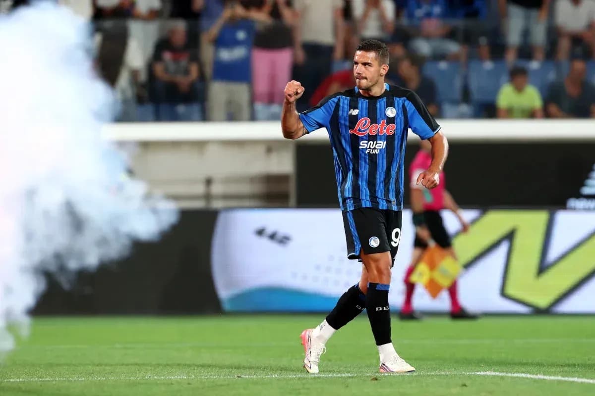Atalanta player celebrating goal during match Atalanta player celebrating goal during match