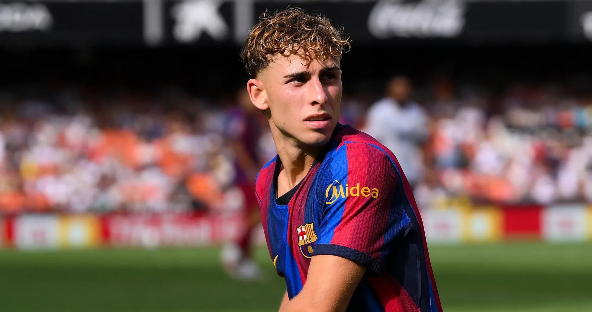 Barcelona player during match at stadium Barcelona player during match at stadium