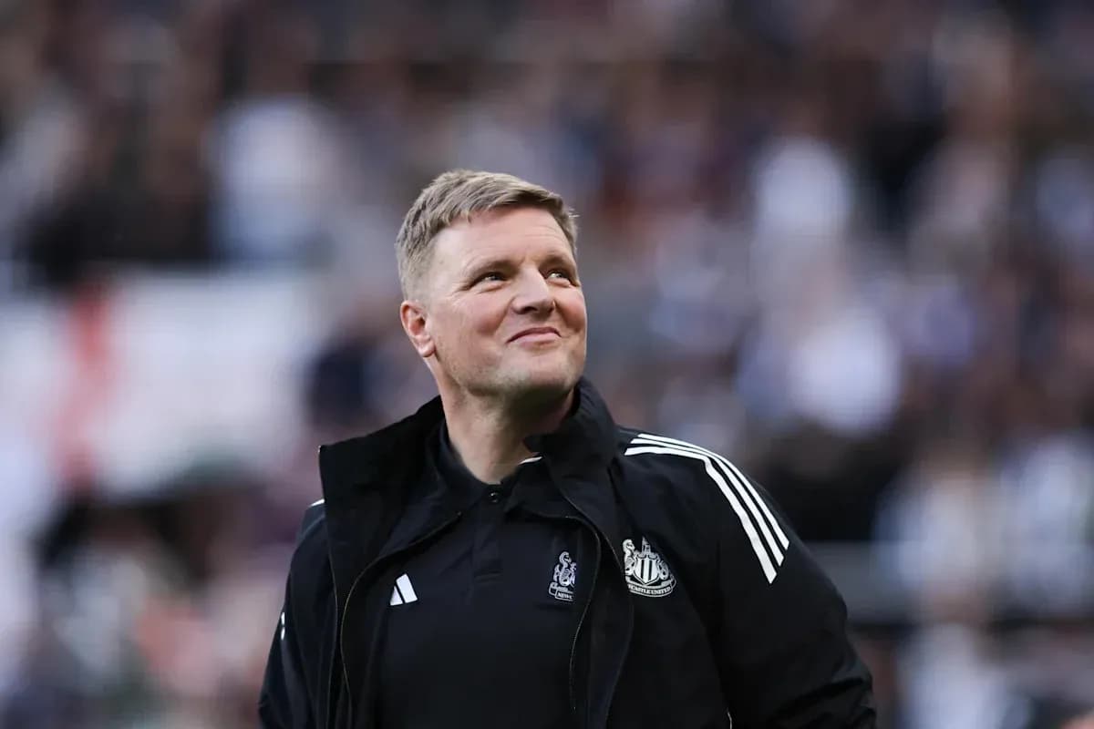 Newcastle United manager observing the match Newcastle United manager observing the match