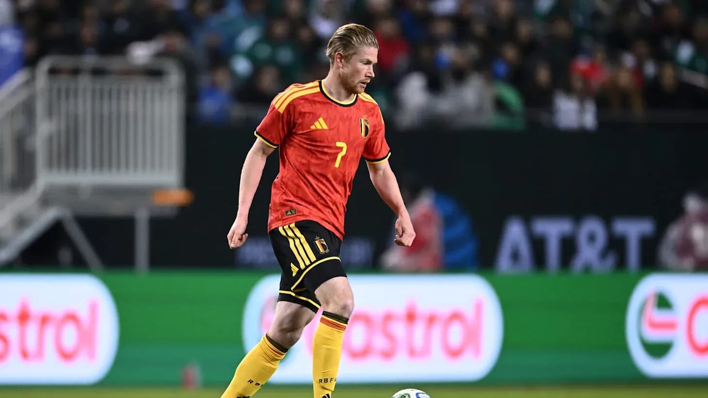 Belgian player dribbling during World Cup match Belgian player dribbling during World Cup match