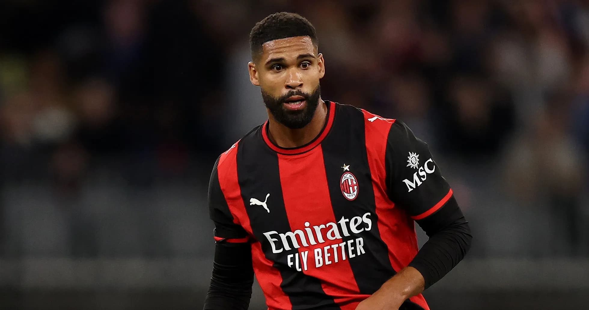 Player in AC Milan jersey during match Player in AC Milan jersey during match