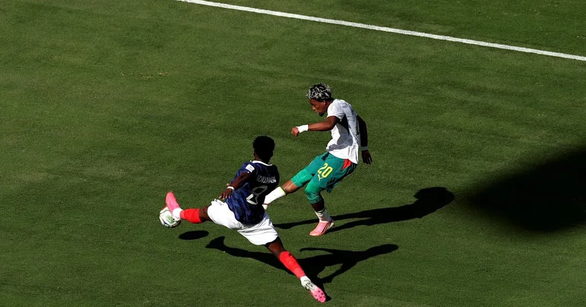 Player attempting to tackle an opponent during match Player attempting to tackle an opponent during match