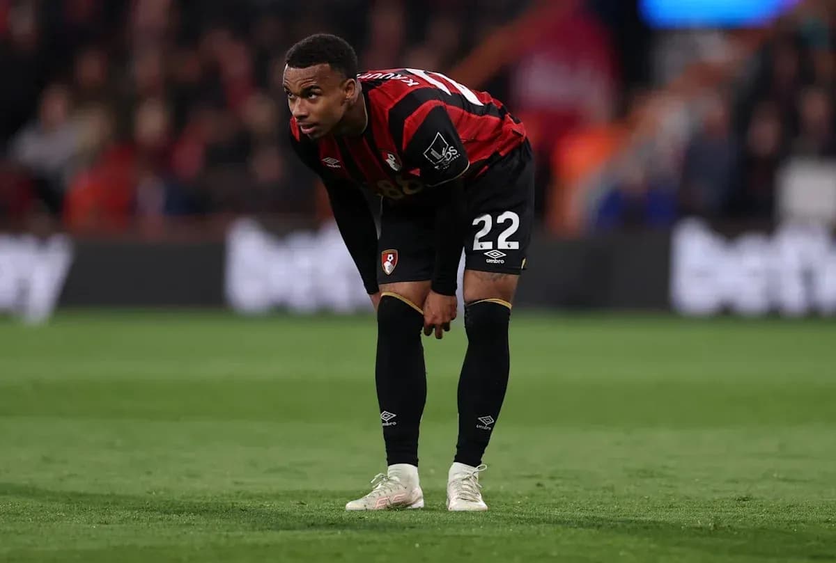 Bournemouth player bending over during match Bournemouth player bending over during match