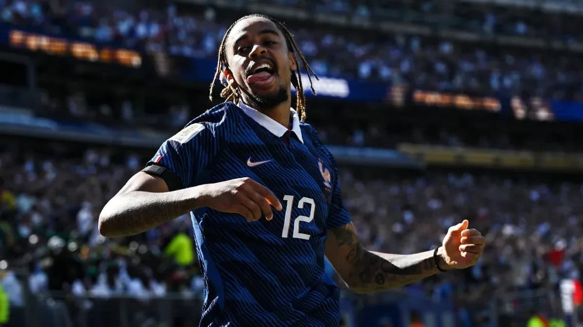 Player celebrating goal during match for France Player celebrating goal during match for France